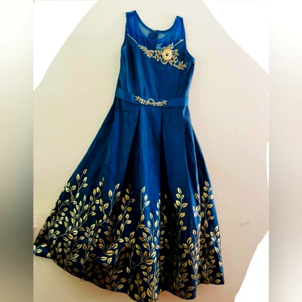Navy Blue and Gold Dress